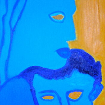 Peinture intitulée "Femme et enfant ble…" par Gilles Piquereau, Œuvre d'art originale, Huile