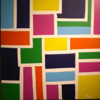 Painting titled "Abstraction 3" by Gilles Piquereau, Original Artwork, Oil