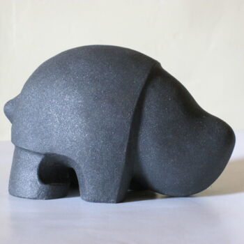 Skulptur mit dem Titel "Petit rhino" von Gilles Quere, Original-Kunstwerk, Terra cotta