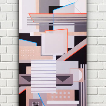 Peinture intitulée "Urban geometries 3" par Gilles Quéval, Œuvre d'art originale, Acrylique