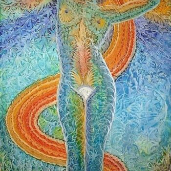 Peinture intitulée "la danseuse du rial…" par Gilles Renard, Œuvre d'art originale