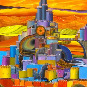 Peinture intitulée "mon château interie…" par Gilles Renard, Œuvre d'art originale, Huile