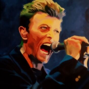 Peinture intitulée "David Bowie" par Gil Spinning Wheel, Œuvre d'art originale, Acrylique