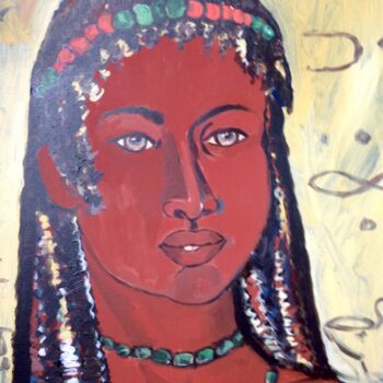Peinture intitulée "Africaine" par Gilles Roy, Œuvre d'art originale, Acrylique