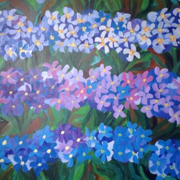 Peinture intitulée "Fleur bleu" par Gilles Roy, Œuvre d'art originale, Acrylique