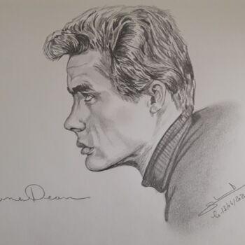 Desenho intitulada "Portrait de James D…" por Gilles Staub (LeCrayonAgile), Obras de arte originais, Lápis