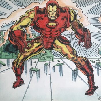 图画 标题为“Dessin d'Iron Man r…” 由Gilles Staub (LeCrayonAgile), 原创艺术品, 铅笔