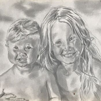Рисунок под названием "Dessin d'enfants ré…" - Gilles Staub (LeCrayonAgile), Подлинное произведение искусства, Карандаш