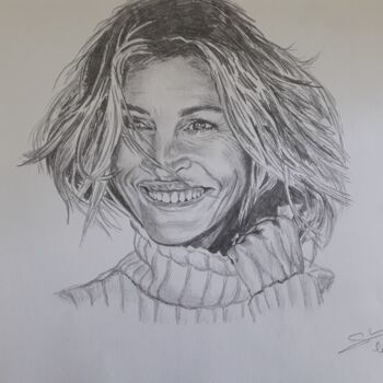 Рисунок под названием "Portrait de Julia R…" - Gilles Staub (LeCrayonAgile), Подлинное произведение искусства, Карандаш