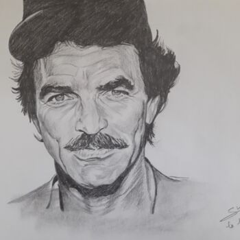 Dessin intitulée "Portrait de Magnum…" par Gilles Staub (LeCrayonAgile), Œuvre d'art originale, Crayon