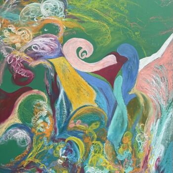 Malarstwo zatytułowany „« Summer ».” autorstwa Gilles Surgès, Oryginalna praca, Pastel Zamontowany na Szkło