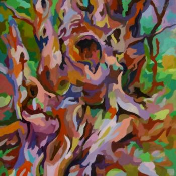 Peinture intitulée "Bois séculaire" par Gilles Tranier, Œuvre d'art originale