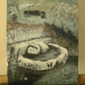 Malarstwo zatytułowany „Fontaine Gard Uzes” autorstwa Gilles Bictel, Oryginalna praca, Olej