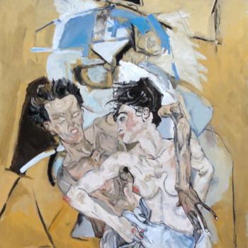 Peinture intitulée "L'enlèvement d'Hélè…" par Gilles Chambon, Œuvre d'art originale, Huile