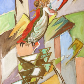Malerei mit dem Titel "Trois énigmes mammi…" von Gilles Chambon, Original-Kunstwerk, Öl