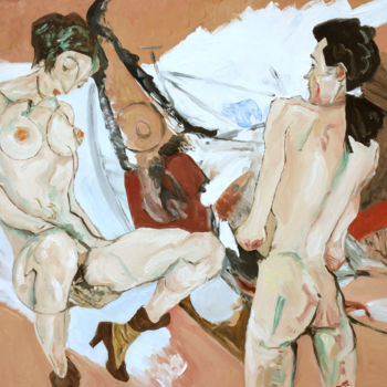 Schilderij getiteld "L'éducation sexuelle" door Gilles Chambon, Origineel Kunstwerk, Olie