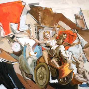 Malerei mit dem Titel "Le rapt de Proserpi…" von Gilles Chambon, Original-Kunstwerk, Öl