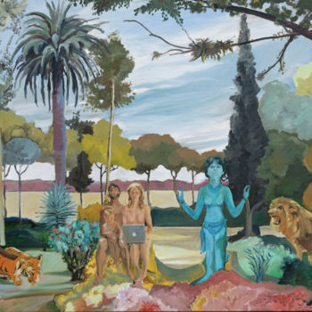 Peinture intitulée "Le paradis terrestr…" par Gilles Chambon, Œuvre d'art originale, Huile