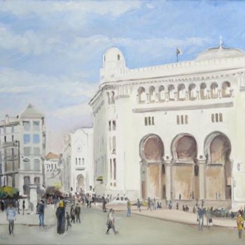 Painting titled "ALGER, LA GRANDE PO…" by Gilles Chambon, Original Artwork, Oil