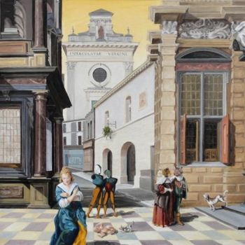 「Immaculatae Virgini」というタイトルの絵画 Gilles Chambonによって, オリジナルのアートワーク, オイル