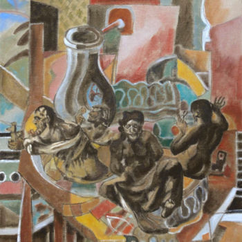 Malerei mit dem Titel "Les dés sont jetés" von Gilles Chambon, Original-Kunstwerk, Öl