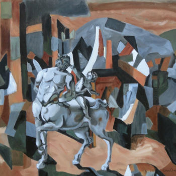 Malerei mit dem Titel "La promenade du cen…" von Gilles Chambon, Original-Kunstwerk, Öl