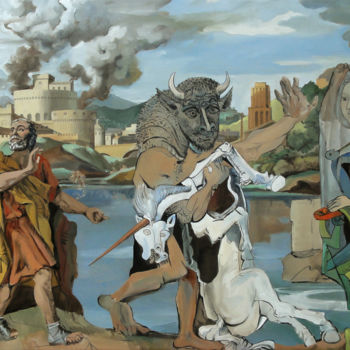Peinture intitulée "Le songe d'Orphée o…" par Gilles Chambon, Œuvre d'art originale, Huile
