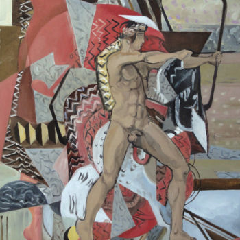 「Apollon archer」というタイトルの絵画 Gilles Chambonによって, オリジナルのアートワーク, オイル