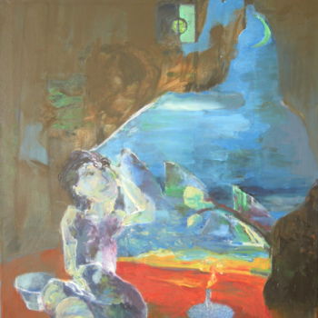 Pittura intitolato "rêve" da Gilles Colomar, Opera d'arte originale, Olio Montato su Telaio per barella in legno