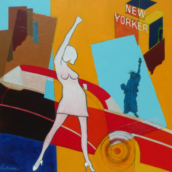 Peinture intitulée "" The New Yorker "" par Gilles Hurisse, Œuvre d'art originale, Acrylique Monté sur Châssis en bois