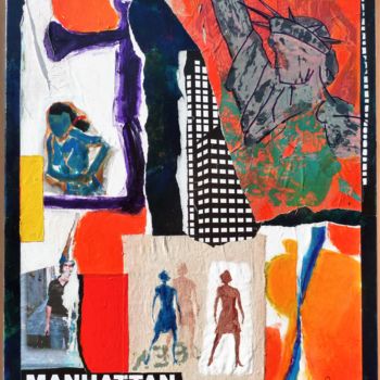 Peinture intitulée "" Manhattan "" par Gilles Hurisse, Œuvre d'art originale, Acrylique Monté sur Châssis en bois