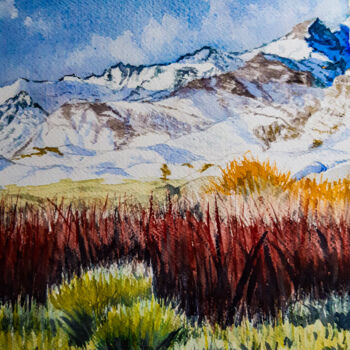 绘画 标题为“Paysage de montagne…” 由Gilles Mathieu, 原创艺术品, 水彩