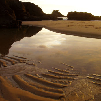 Fotografia intitulada "low tide" por Gilles Mével, Obras de arte originais, Fotografia Não Manipulada Montado em Alumínio