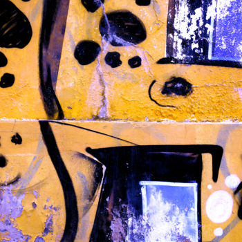 Arte digitale intitolato "on the wall" da Gilles Mével, Opera d'arte originale, Lavoro digitale 2D Montato su Plexiglass