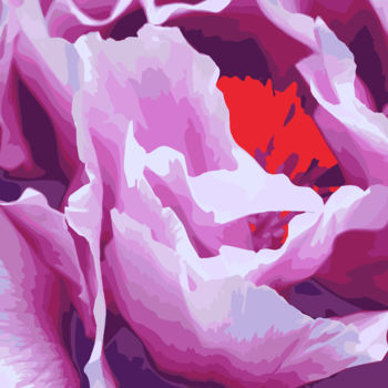 Digital Arts titled "untitled , flower" by Gilles Mével, Original Artwork, Digital Painting Mounted on Plexiglass