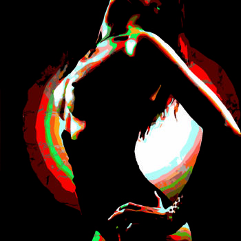 Arte digital titulada "untitled . woman 2" por Gilles Mével, Obra de arte original, Pintura Digital Montado en Plexiglás