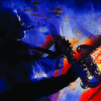Digital Arts titled "untitled .Jazz" by Gilles Mével, Original Artwork, Digital Painting Mounted on Plexiglass