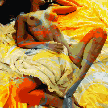 Digitale Kunst mit dem Titel "untitled . woman 6" von Gilles Mével, Original-Kunstwerk, Digitale Malerei Auf Plexiglas monti…