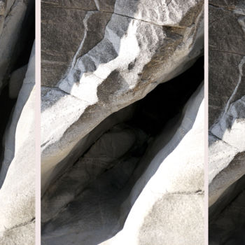 Photography titled "triptyque rochers" by Gilles Mével, Original Artwork, Digital Photography Mounted on Aluminium