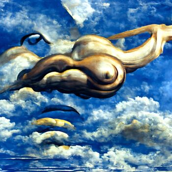 Arts numériques intitulée "Ciel de Cuivre" par Gilles Rosanilla, Œuvre d'art originale, Image générée par l'IA Monté sur Châ…