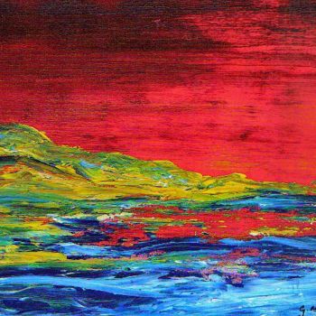 Painting titled "THE SCARLET SKY" by Gill Mcculloch, Original Artwork