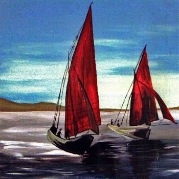 Pintura intitulada "RED SAILS" por Gill Mcculloch, Obras de arte originais