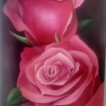 Painting titled "Rosas" by Gilmar Paiva, Original Artwork