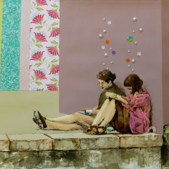 Schilderij getiteld "Semillas en el aire…" door Gina Portera, Origineel Kunstwerk