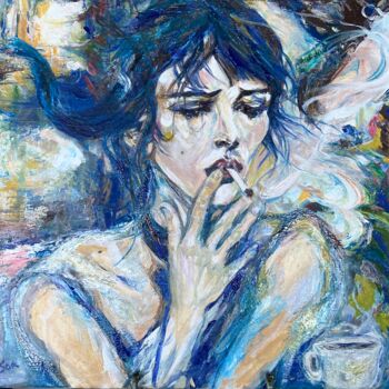 Painting titled "FROID (Cold) Missin…" by Gina Son, Original Artwork, Oil