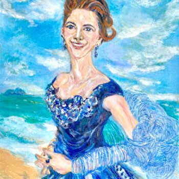 Painting titled "A Happy Bride at La…" by Gina Son, Original Artwork, Oil