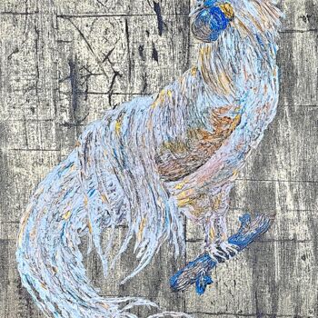 Pintura titulada "Cockerel blue scall…" por Alena Goncharova (Gindylla), Obra de arte original, Acrílico