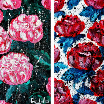 "Bouquet of roses" başlıklı Tablo Alena Goncharova (Gindylla) tarafından, Orijinal sanat, Petrol