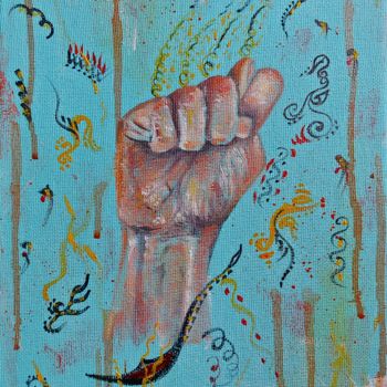 Painting titled "Protest" by Alena Goncharova (Gindylla), Original Artwork, Oil