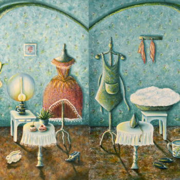 Peinture intitulée "Transformation" par Alena Goncharova (Gindylla), Œuvre d'art originale, Huile